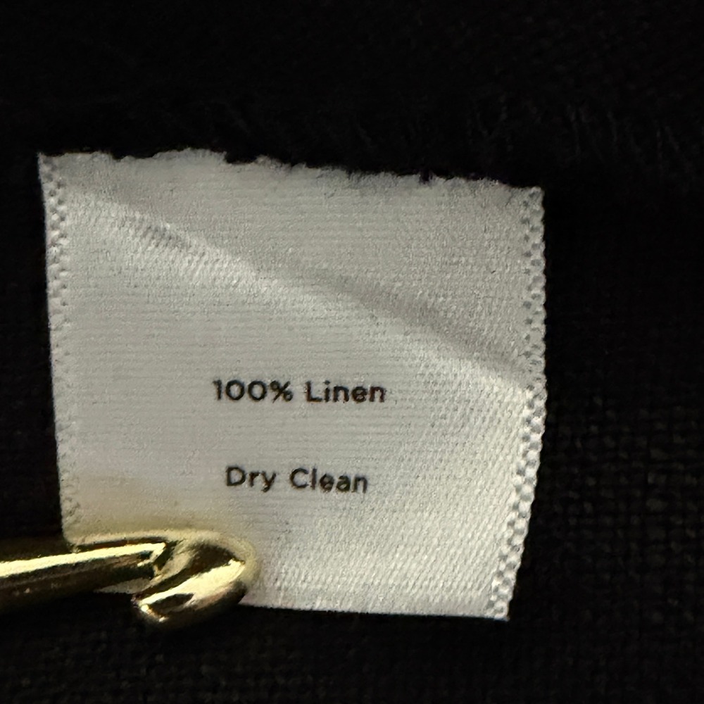 Talbots Irish Linen Midi Dress 14W Black Minimalist Office Summer Career LBD - Picture 7 of 10